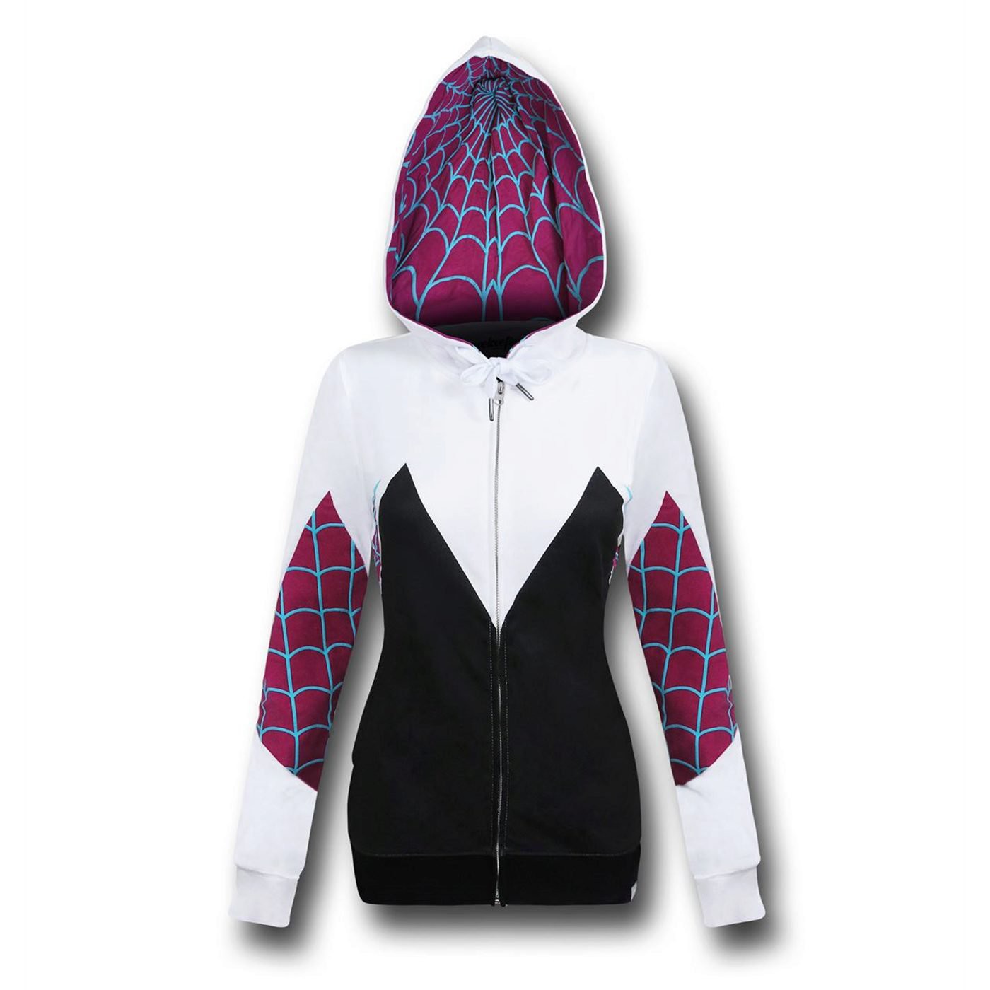 Spider Gwen Costume Zip-Up Hoodie - SuperHeroStuff
