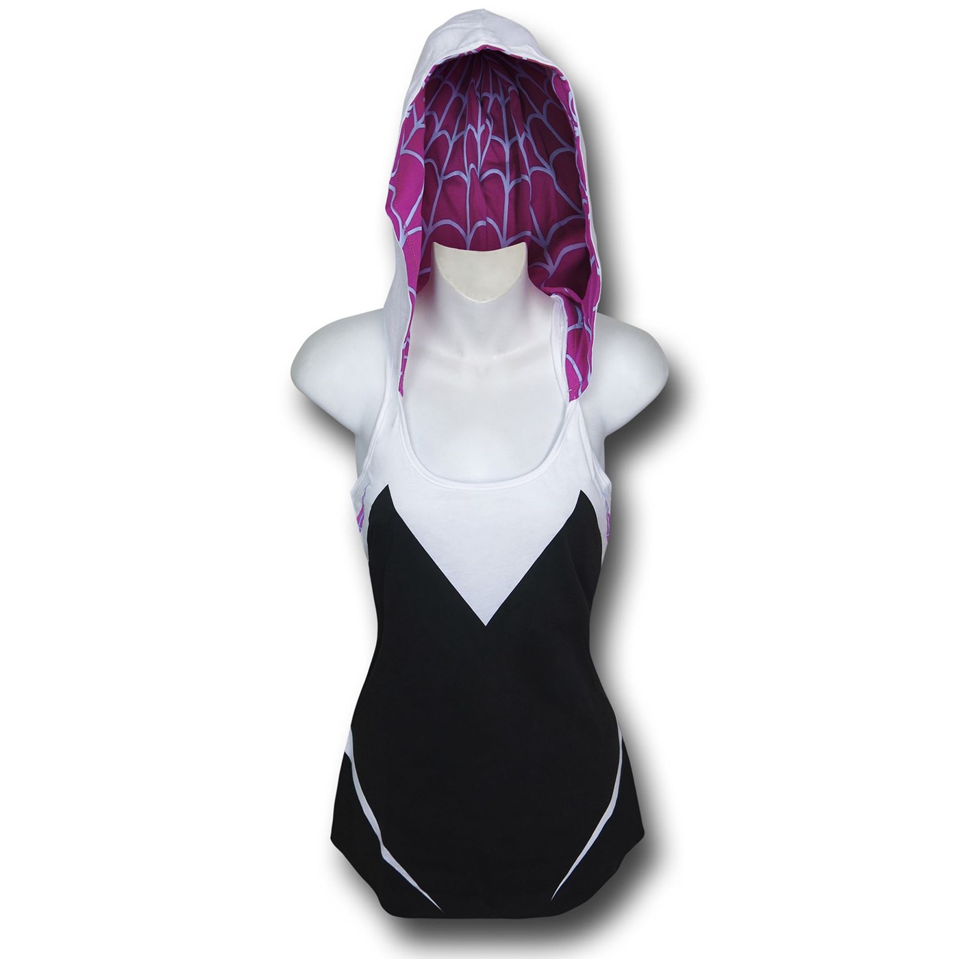 Spider Gwen Hooded Costume Tank Top - SuperHeroStuff
