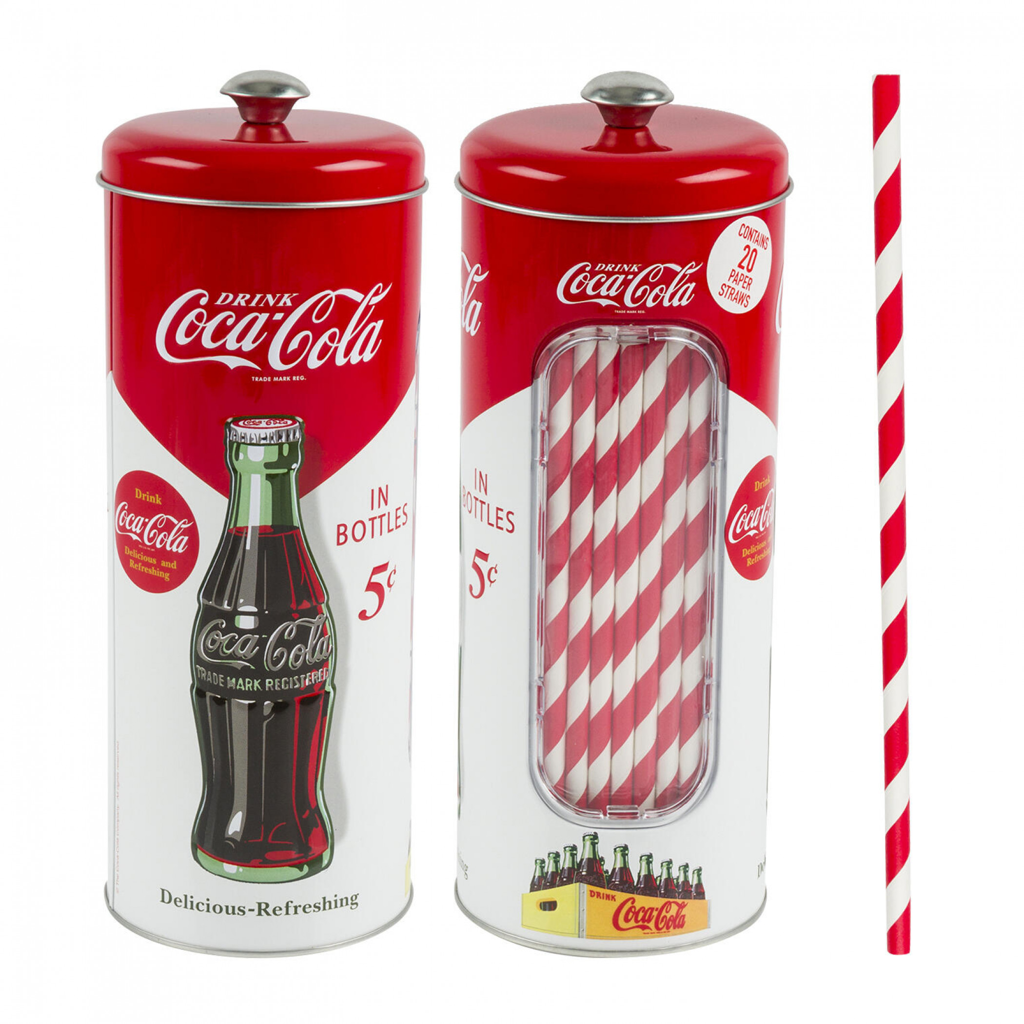 Amazon.com: The Tin Box Company Coke Straw Holder Tin with