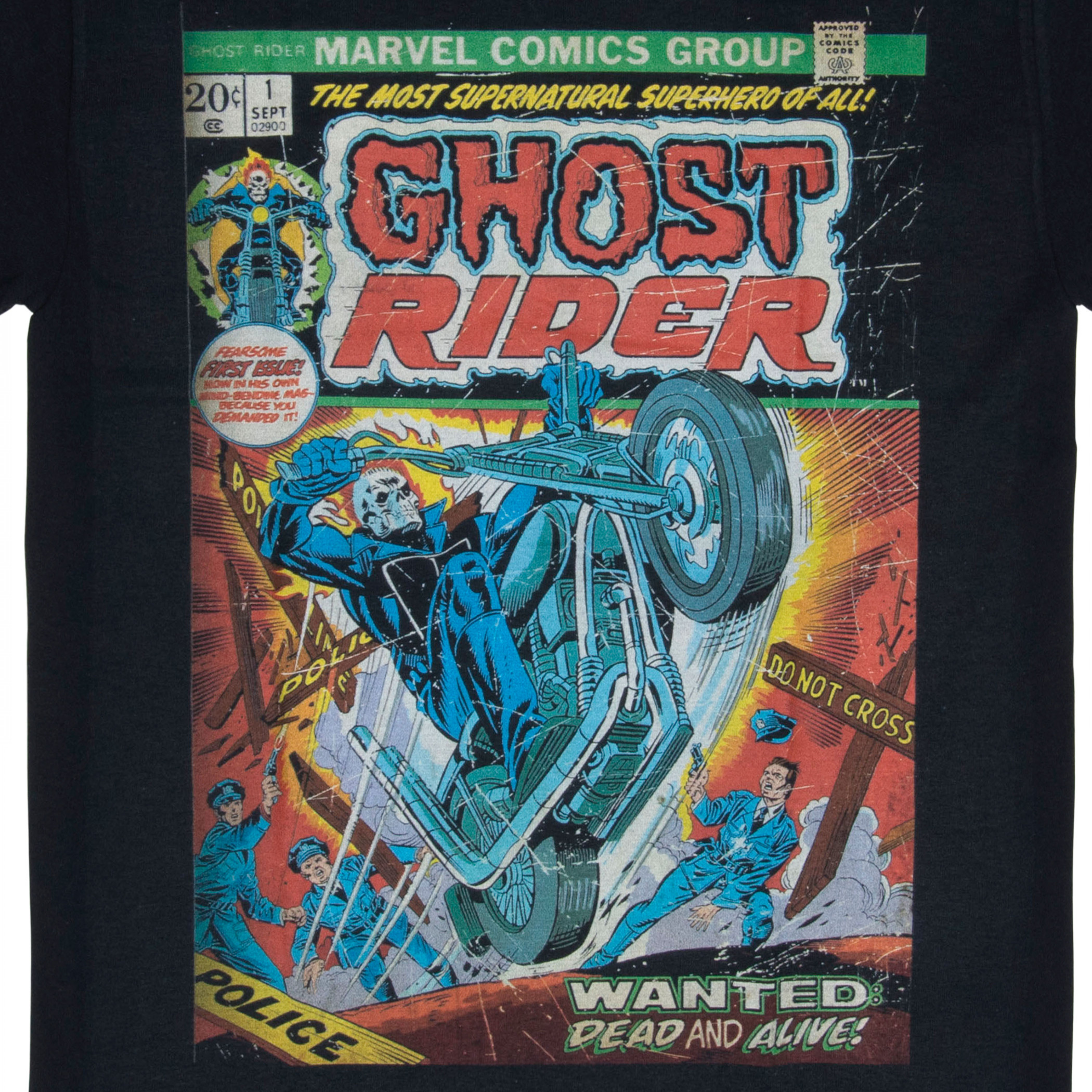Marvel Ghost Rider Comic Cover T-Shirt - SuperHeroStuff Marvel Ghost Rider Comic Cover T-Shirt - SuperHeroStuff