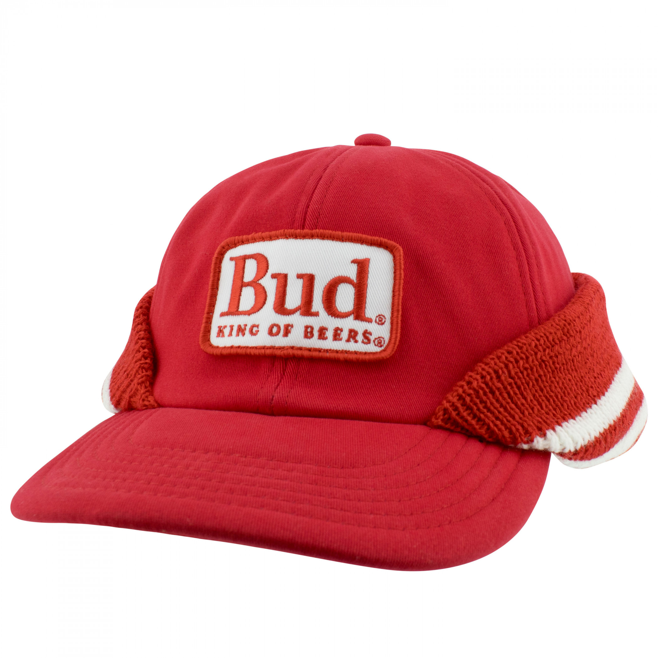 Product image 0 for Budweiser Embroidered Bud Logo Striped Rounded Bill Hat