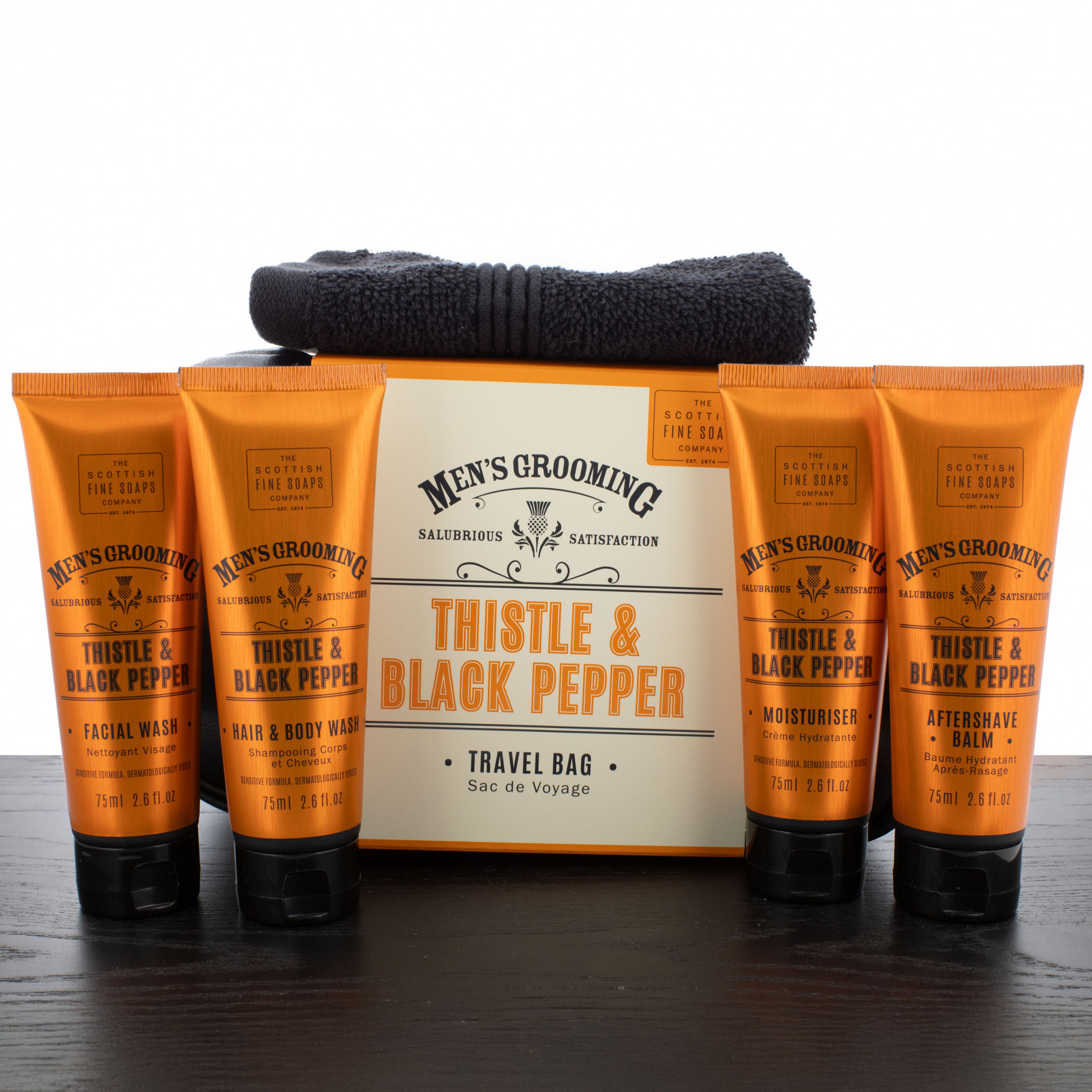 Scottish Thistle & Black Pepper Grooming Travel Bag - West Coast