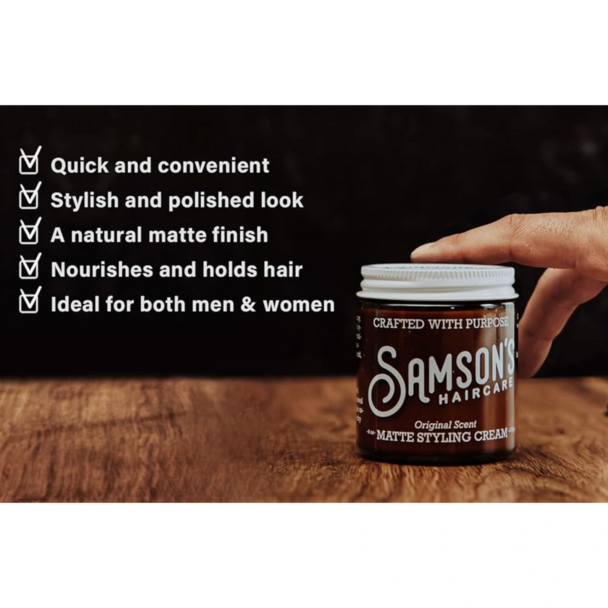 Samson's Matte Styling Cream, 4 oz. - West Coast Shaving