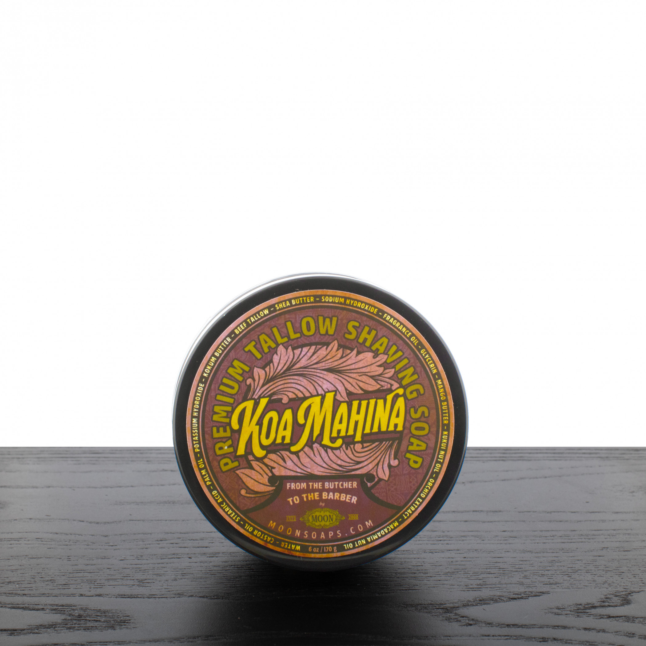 Moon Soaps Shaving Soap, Koa Mahina - West Coast Shaving