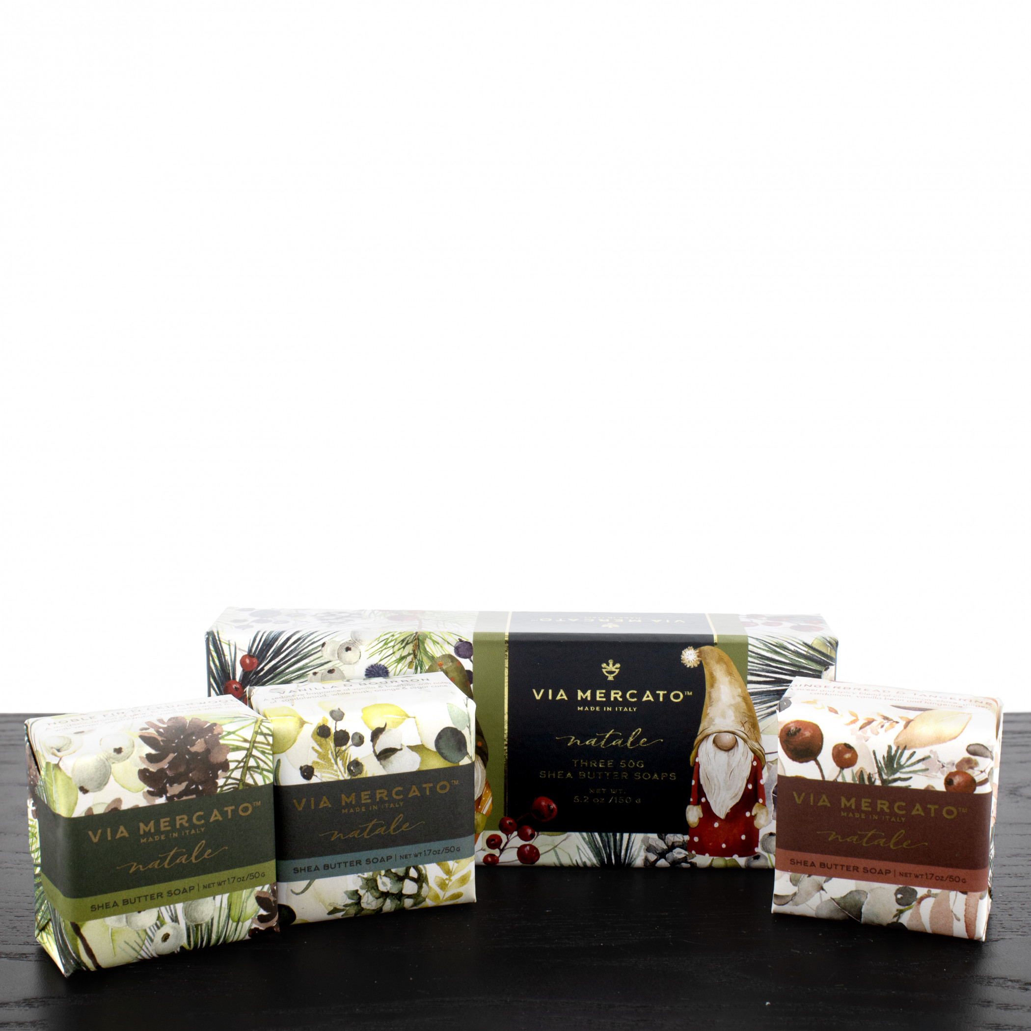 Product image 0 for Via Mercato Natale Gnomes Shea Butter Soap Gift Set Trio