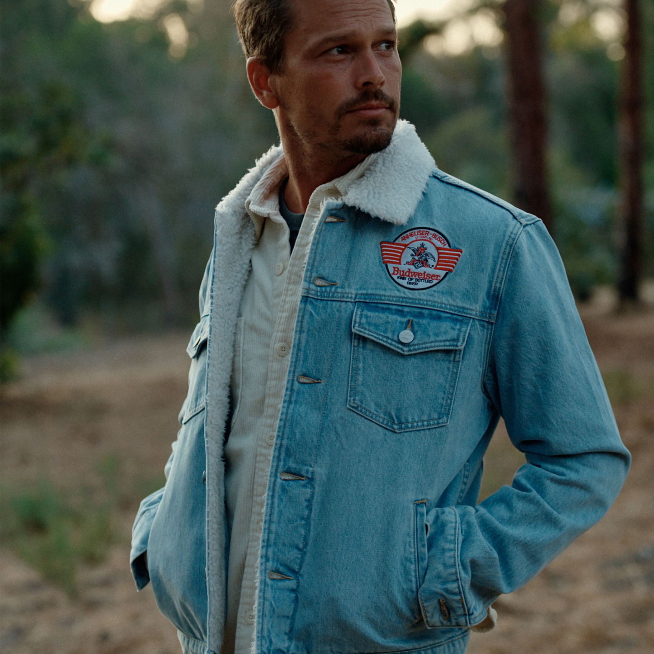 Budweiser Anheuser-Busch Sherpa Trucker Jacket with