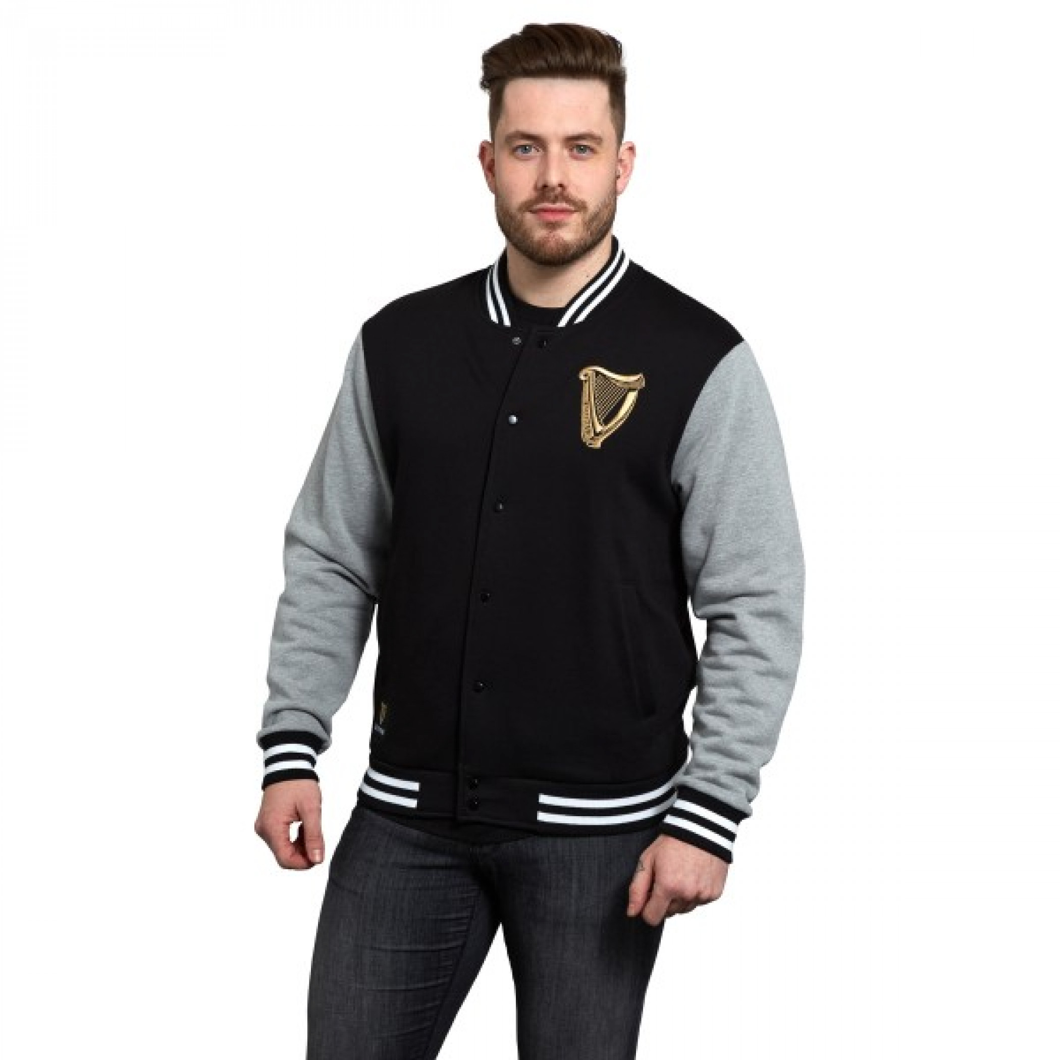 Guinness Black Quarter Zip With Harp