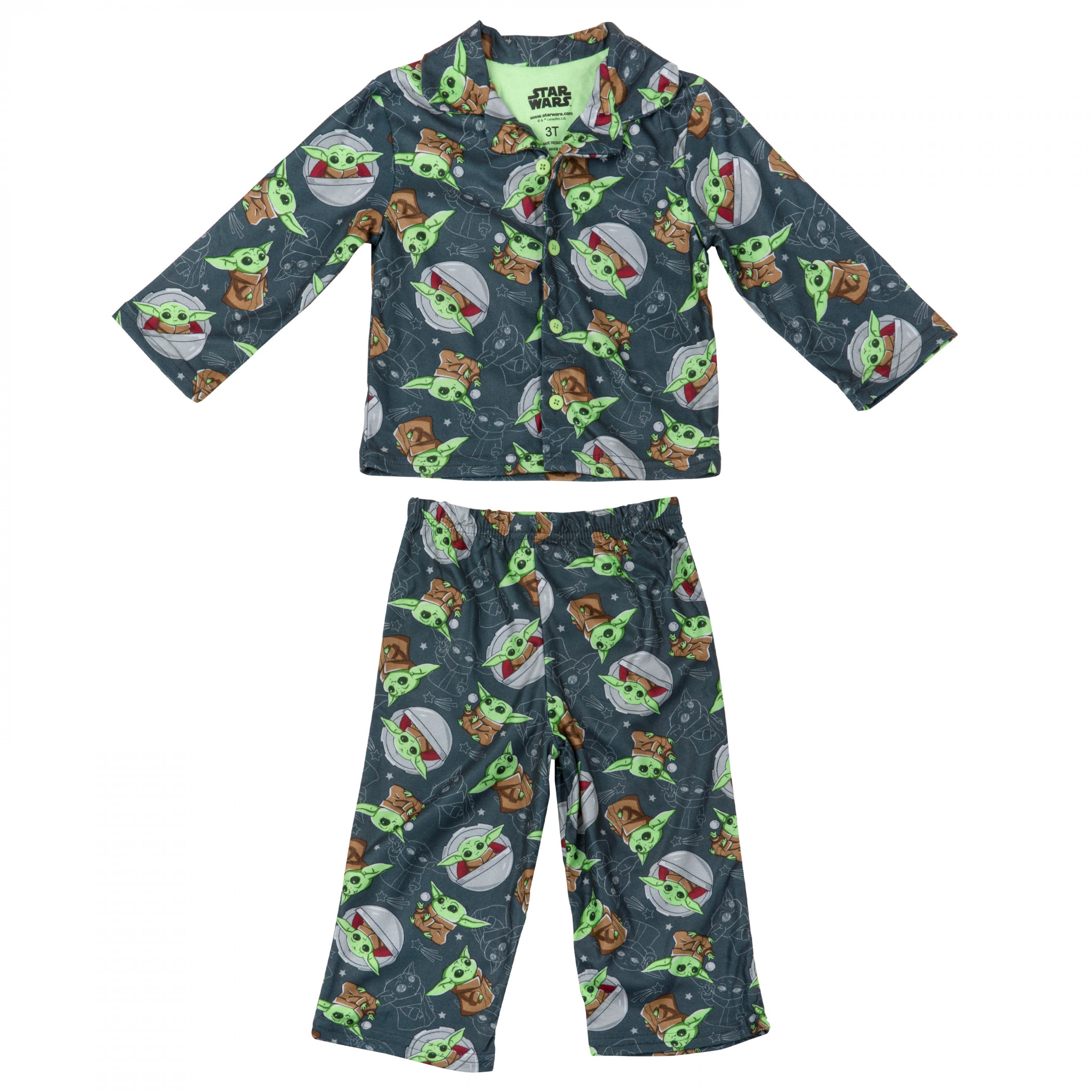 Star Wars The Mandalorian Grogu Character All Over Pajama Set