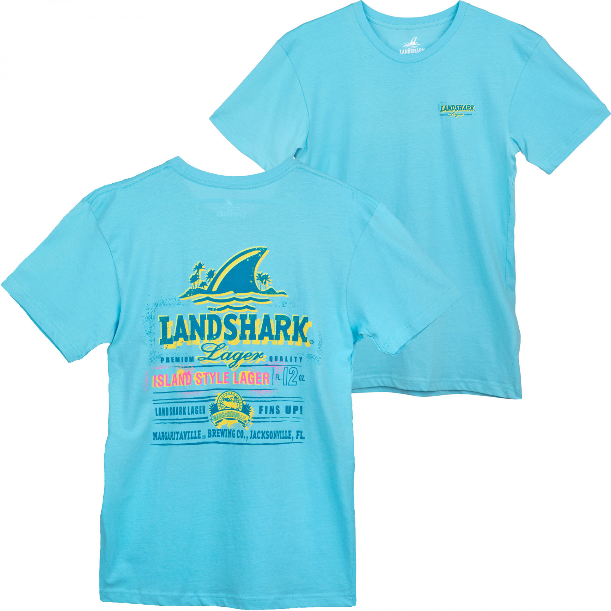 Landshark Men's Light Blue Tee Shirt - WearYourBeer