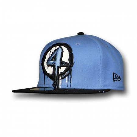 Fantastic Four Dripping 59Fifty Blue Flat Bill Cap - SuperHeroStuff