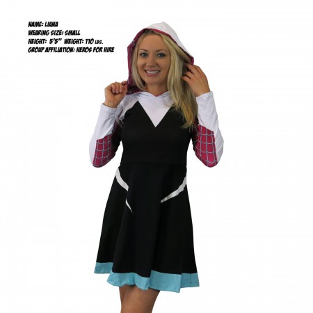 spider gwen skater dress Spider-Gwen Women's Hooded Skater Dress