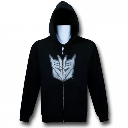 Transformers Decepticon Black Zip-Up Hoodie - SuperHeroStuff