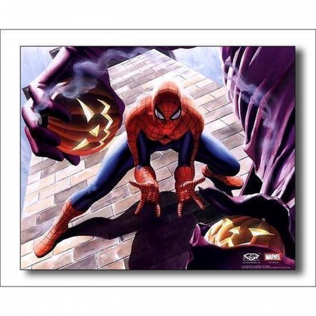 Chemise Vintage Ecko Unltd. Marvel Spider-Man - Taille 2XL Bleue - Manches Courtes, Col Boutonné - Design Alex Ross Années 90