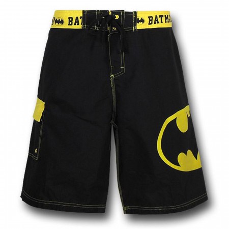 Batman Symbol Black Board Shorts - SuperHeroStuff
