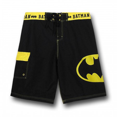 Batman Symbol Black Board Shorts - SuperHeroStuff