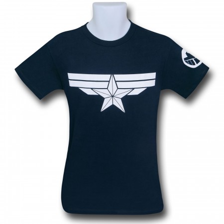 Captain America Winter Soldier Navy T-Shirt SuperHeroStuff