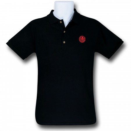 Hydra Symbol Black Polo T-Shirt - SuperHeroStuff