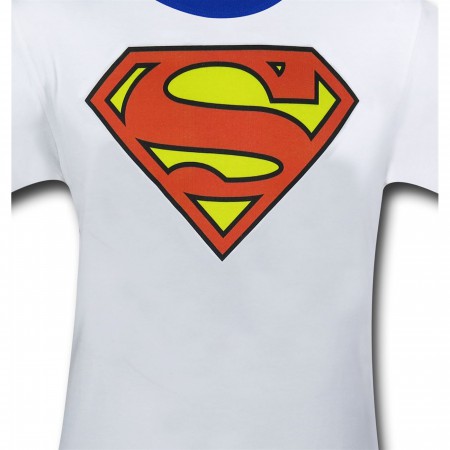 Product image 1 for Superman Symbol White Ringer T-Shirt
