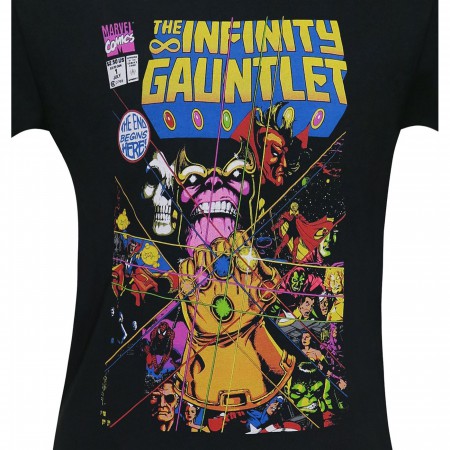 T-shirt Marvel Officiel Comic Strip Thanos Iron Man Universe Titan - Noir Homme Regular