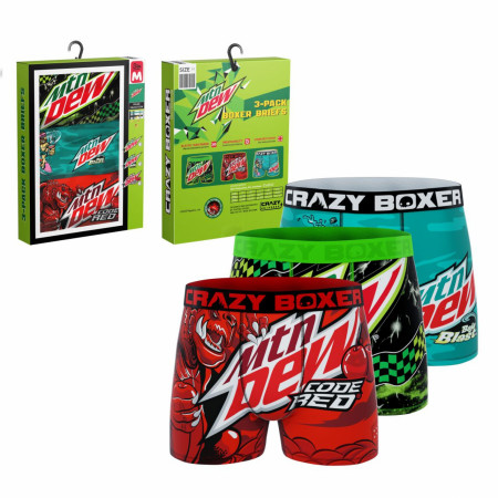 Crazy Boxers Mountain Dew Triple Flavor Boxer Briefs 3-Pack