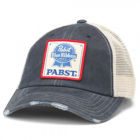 Pabst Blue Ribbon Patch Navy Colorway Adjustable Hat - WearYourBeer