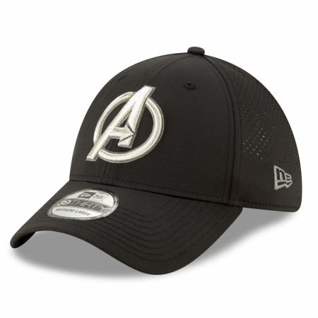 Avengers Silver Symbol Perforated for Play New Era 39Thirty Fitted