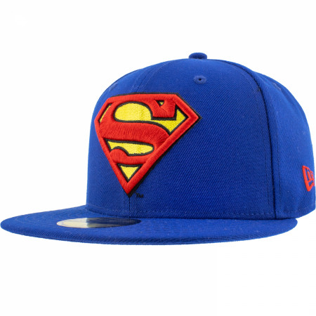 Superman Symbol Blue New Era 59Fifty Fitted Hat - SuperHeroStuff