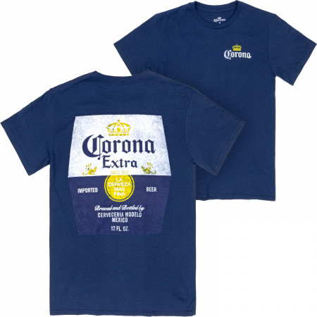 Corona Extra Label Ocean Colorway Front and Back Print T-Shirt
