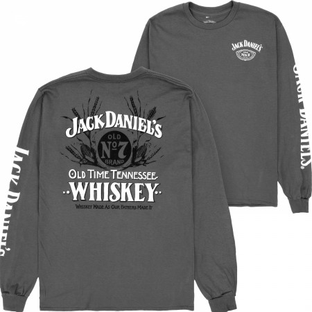 Jack Daniel's No. 7 Whiskey Front and Back Print Long Sleeve Shirt