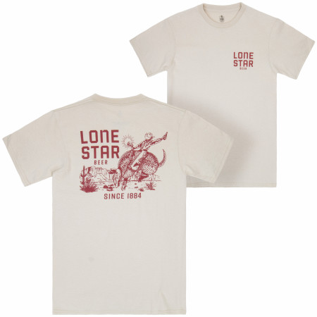 Lone Star Beer Blazing Saddles Black Front and Back Print T-Shirt