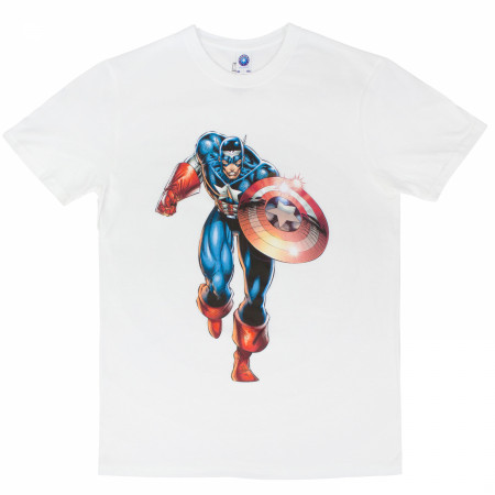 T-shirt Gildan Captain America Scudo - Maglietta Unisex Nera - Marvel