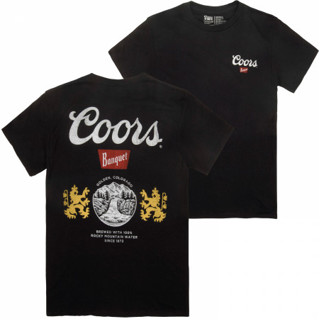Coors Banquet Can Logo Front and Back Print Black T-Shirt - West Coast  Shaving
