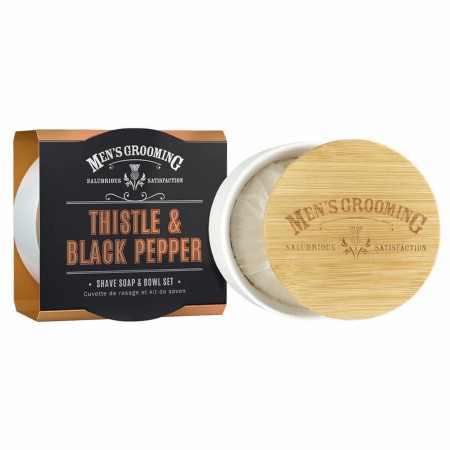 Scottish Thistle & Black Pepper Shave Soap & Bowl Set, 100 ml