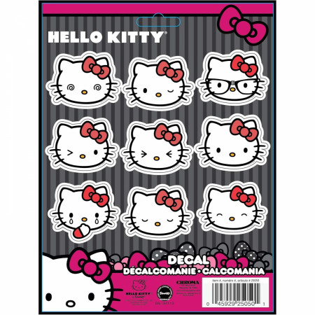 Product image 1 for Hello Kitty Emojis 9-Piece Stick on Decal Kit