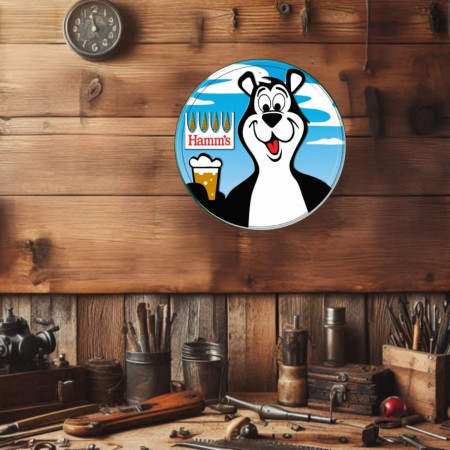 Hamm's Beer Round Tin Sign - WearYourBeer