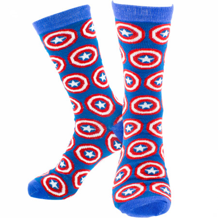 Marvel Captain America Dress Socks - Navy Argyle Stripe Officially Licensed Socks