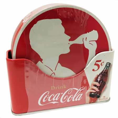 Coca-Cola Drink Up Coaster Set with Holder - WearYourBeer