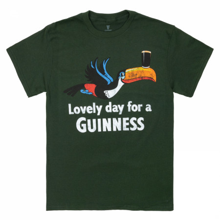 Bottle Green Guinness T-Shirt With Ireland EST. 1759 With Gold Harp De
