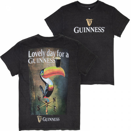 Guinness Toucan Directions Front and Back Print Mineral Wash Premium T ...