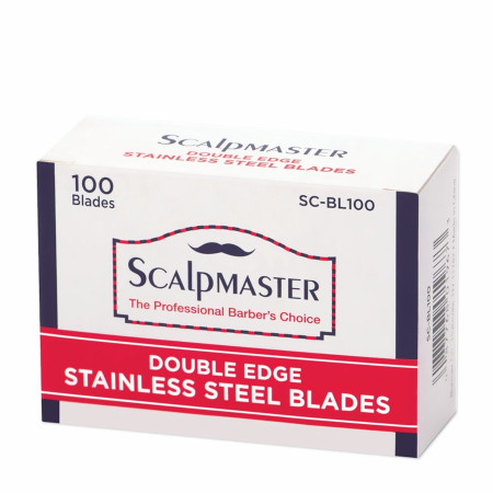 Product image 2 for Scalpmaster Double Edge Stainless Steel Razor Blades, 100-ct