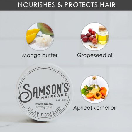 Product image 6 for Samson's Matte Finish Clay Pomade, 3 oz.