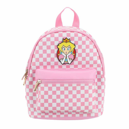 「マリオネットカンパニー」グッズ5点 Super Mario Princess Peach Checkered Mini Backpack - SuperHeroStuff