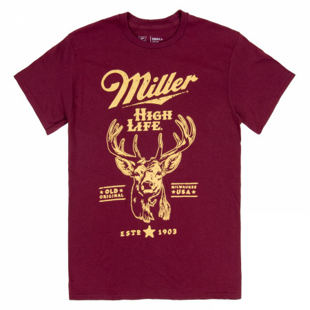 Miller High Life Vintage Deer Logo Red Colorway T-Shirt - WearYourBeer
