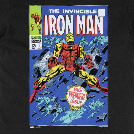 T-shirt Marvel Iron Man - Couverture De Comics - Taille Ample Homme - Noir - Neuf Avec étiquettes