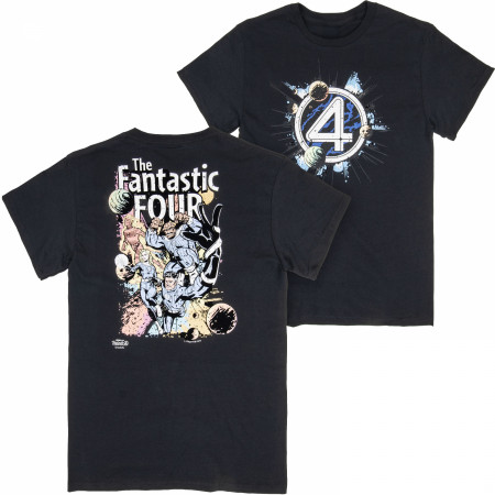 ミュージシャン buddix fantastics Holographic Logo Tee Marvel Fantastic Four Vintage Classic Logo Womens T-Shirt