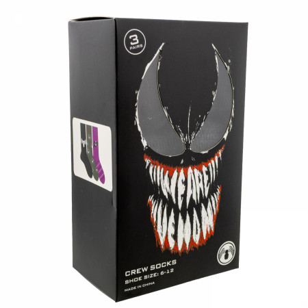 Venom - We are Venom 3-Pair Crew Socks Box Set - SuperHeroStuff