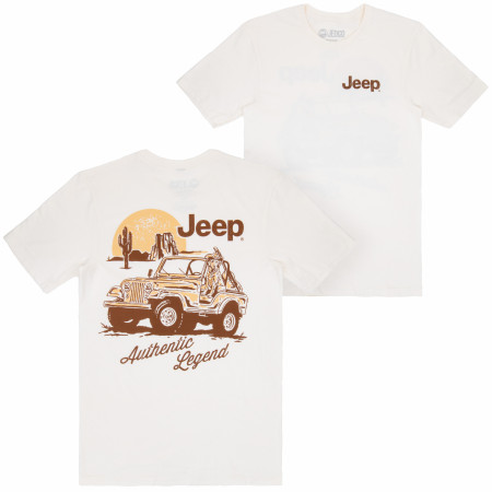 Jeep Authentic Legend with Dog Front and Back Print T-Shirt