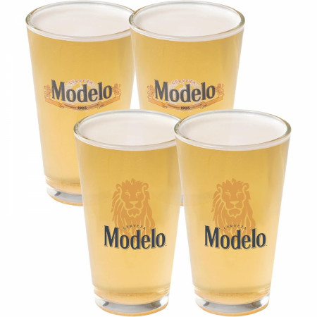 Product image 3 for Modelo Logo 4-Pack 16oz Pint Glass Set