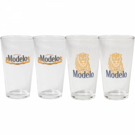 Product image 4 for Modelo Logo 4-Pack 16oz Pint Glass Set