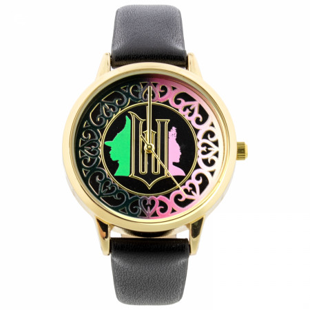 Wicked Analog Gold-Rimmed Face Watch with Black Straps  display picture 1